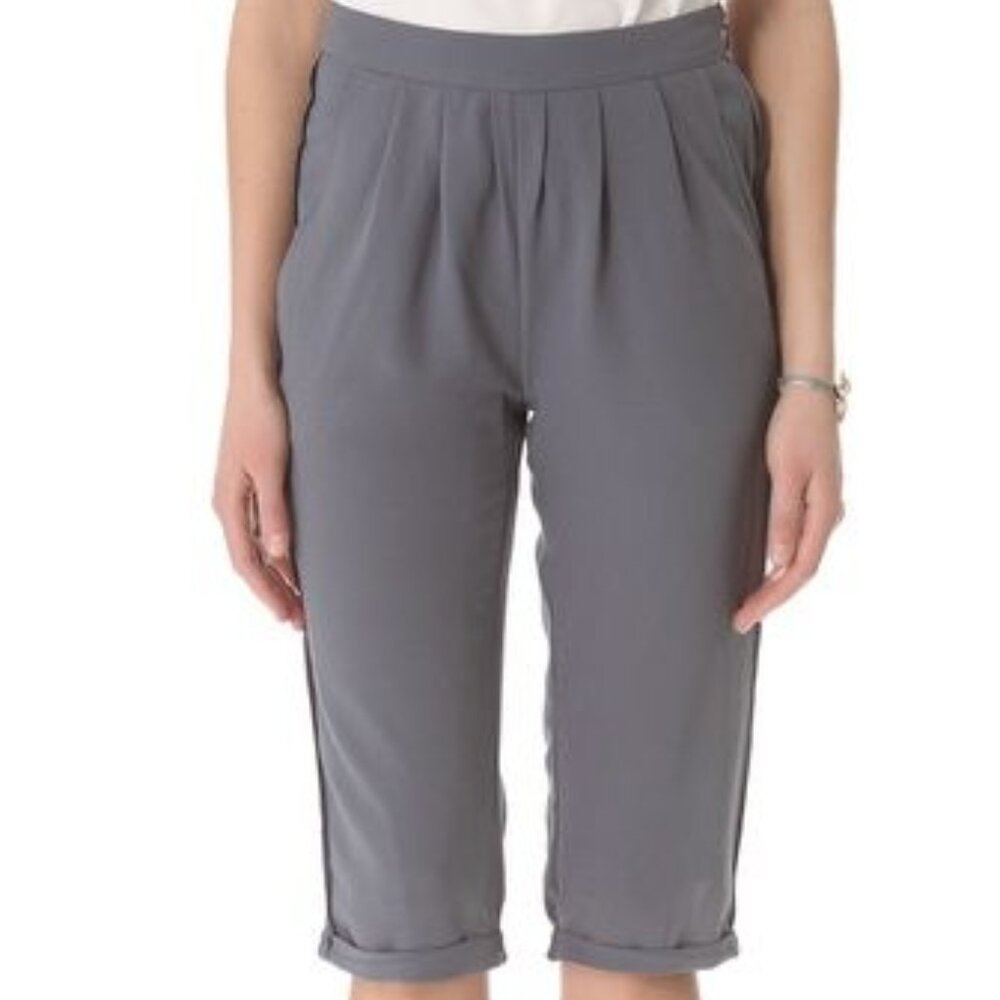 NWT $130 Charcoal Gray Zen Cropped Pants WINTER KATE XS 2 4
